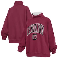 Women's Pressbox  Garnet South Carolina Gamecocks Oversized Mock Neck Sweatshirt