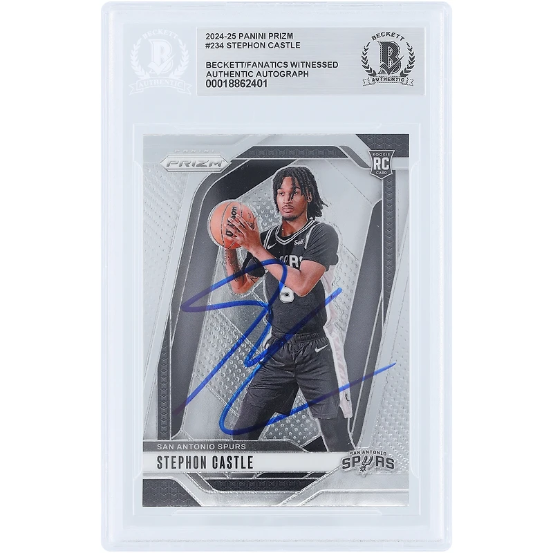 Stephon Castle San Antonio Spurs Autographed 2024-25 Panini Prizm #234 Beckett Fanatics Witnessed Authenticated Rookie Card