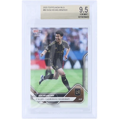 Son Heung-Min LAFC 2025 Topps Now MLS 1st MLS Goal Comes with Amazing Free Kick Beauty #80 BGS Authenticated 9.5 Card