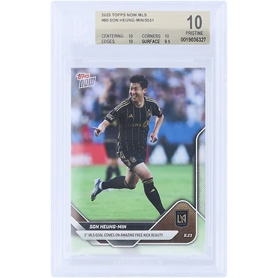 Son Heung-Min LAFC 2025 Topps Now MLS 1st MLS Goal Comes with Amazing Free Kick Beauty #80 BGS Authenticated 10 Card - 10,10,10,9.5 Subgrades