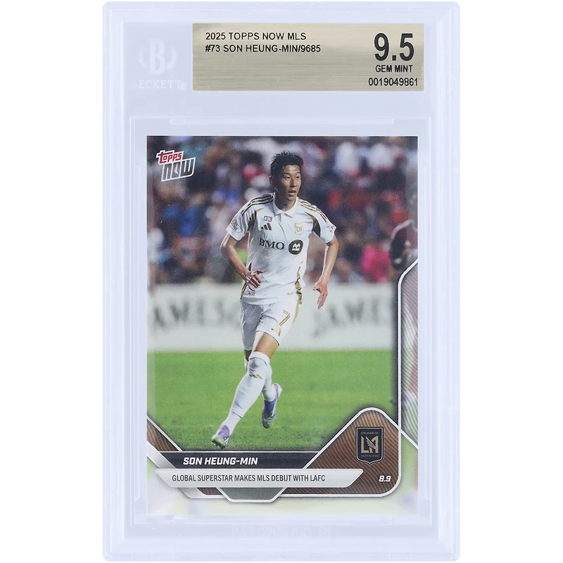 Son Heung-Min LAFC 2025 Topps Now MLS Global Superstar Makes MLS Debut with LAFC #73 BGS Authenticated 9.5 Card