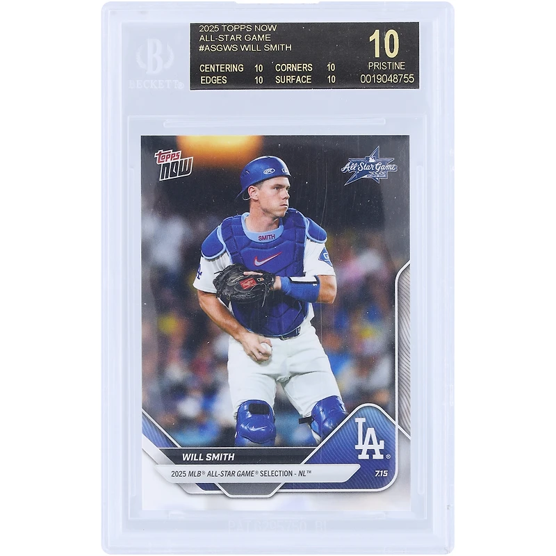 Will Smith Los Angeles Dodgers 2025 Topps Now All-Star Game 2025 MLB All-Star Game Selection NL Black Label #ASG-WS BGS Authenticated 10 Card - 10,10,10,10 Subgrades