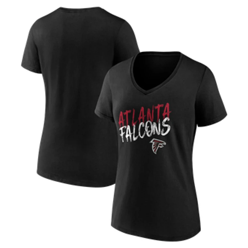 Women's Black Atlanta Falcons Hustle V-Neck T-Shirt