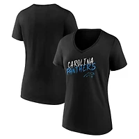 Women's Black Carolina Panthers Hustle V-Neck T-Shirt