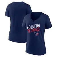 Women's Navy Houston Texans Hustle V-Neck T-Shirt