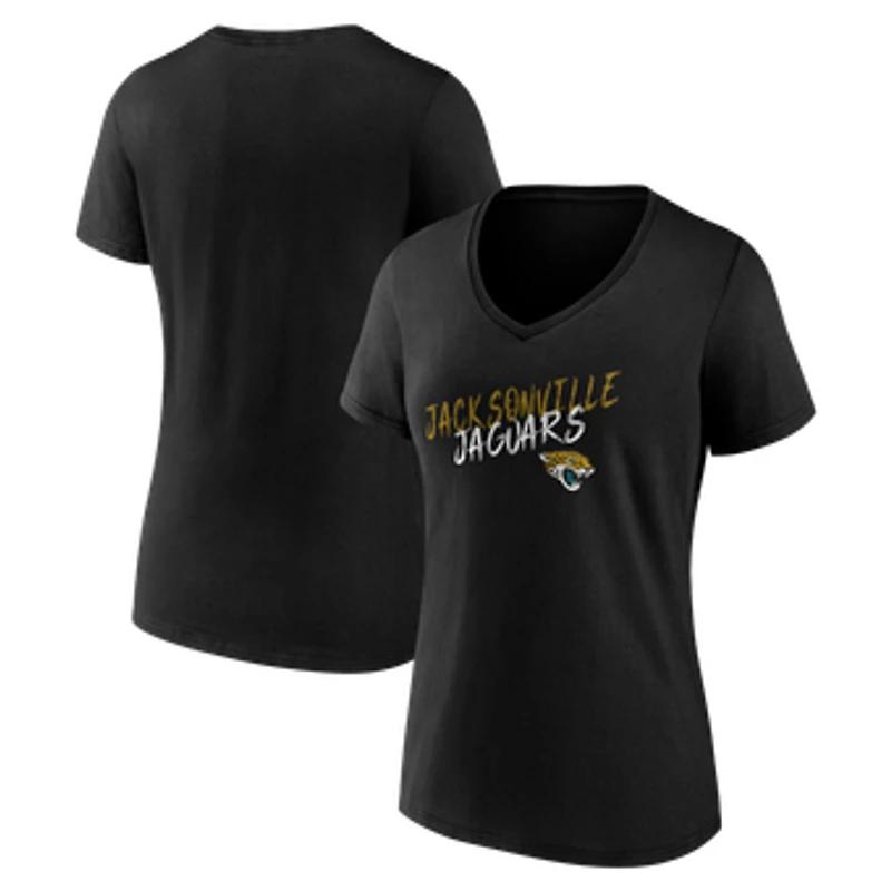 Women's Black Jacksonville Jaguars Hustle V-Neck T-Shirt