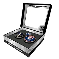 Edmonton Oilers Stanley Cup Retro Puck & 3D Cup Puck Gift Box Set