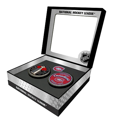 Montreal Canadiens Stanley Cup Retro Puck & 3D Cup Puck Gift Box Set