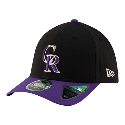 Men's New Era  Black Colorado Rockies Alternate Player Replica 39THIRTY M-Crown Flex Hat