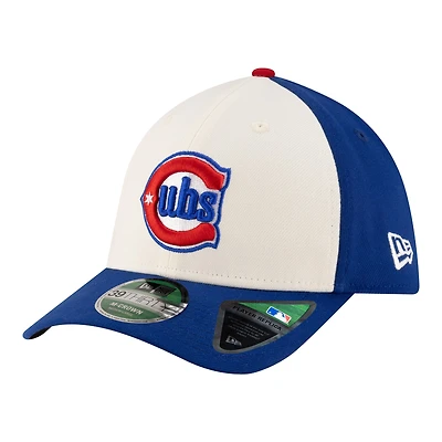Men's New Era White/Royal Chicago Cubs Player Replica 39THIRTY M-Crown Flex Hat