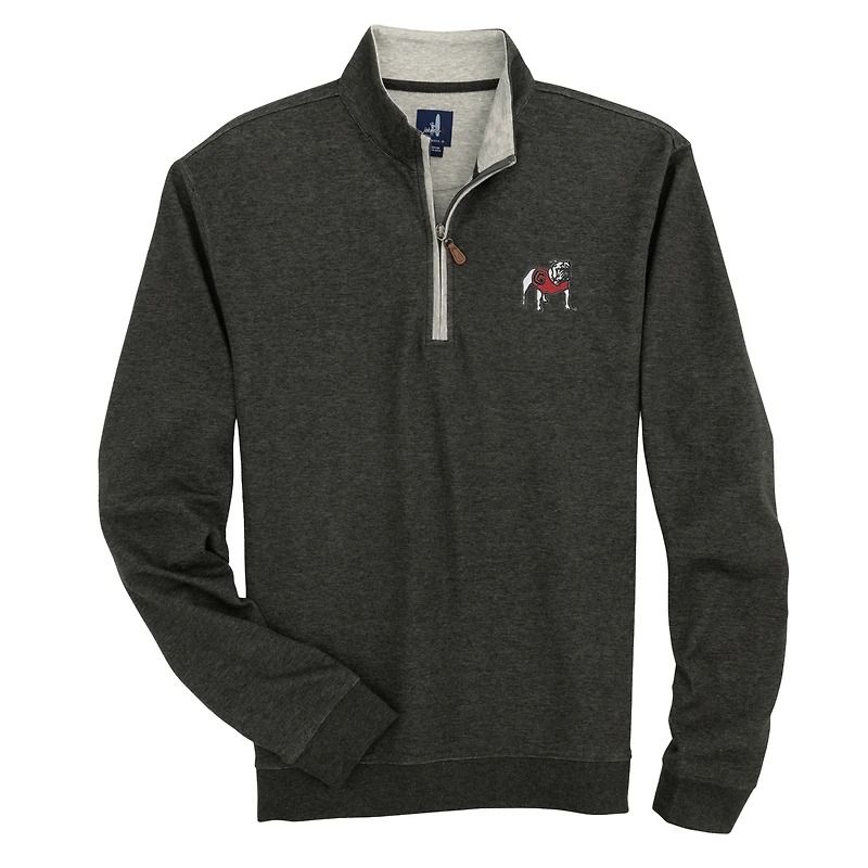 Men's johnnie-O Black Georgia Bulldogs Sully Tri-Blend Quarter-Zip Pullover