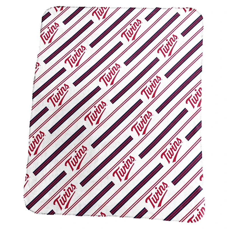 Logo Brands Minnesota Twins 50" x 60" Classic Vertical Stripe Fleece Throw Blanket