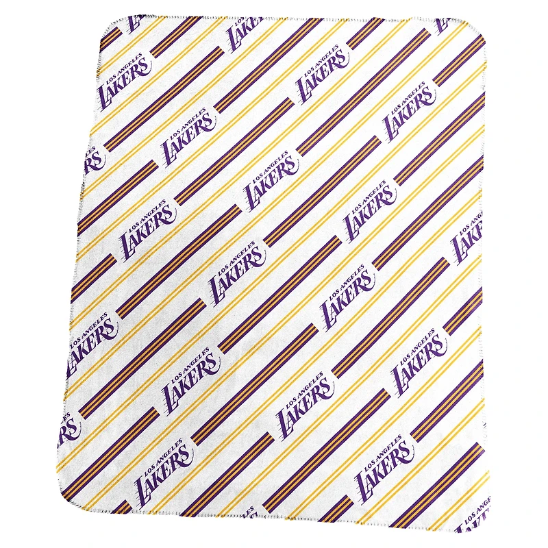 Los Angeles Lakers Classic Vertical Stripe Fleece Throw Blanket