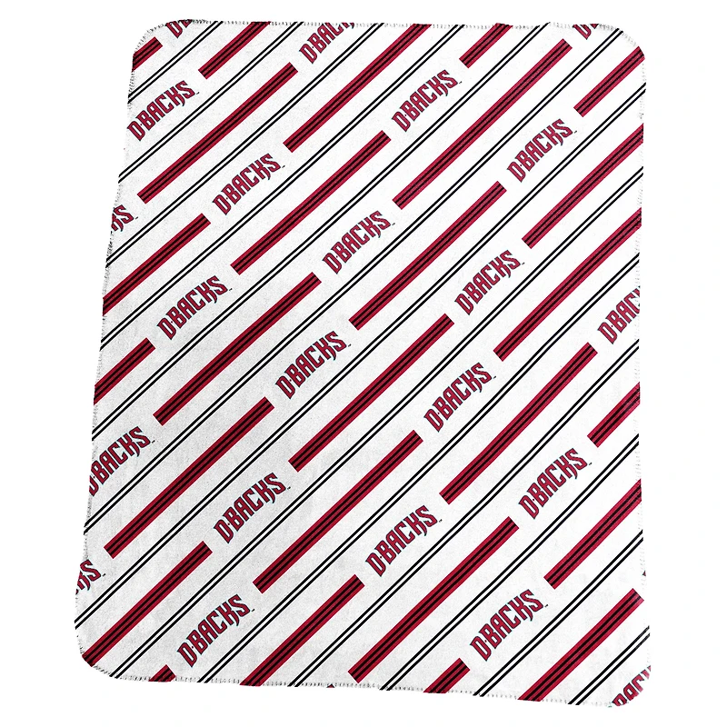Logo Brands Arizona Diamondbacks 50" x 60" Classic Vertical Stripe Fleece Throw Blanket