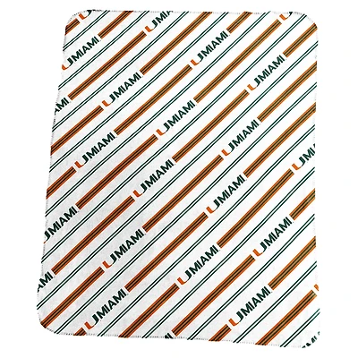 Logo Brands Miami Hurricanes 50" x 60" Classic Vertical Stripe Fleece Throw Blanket