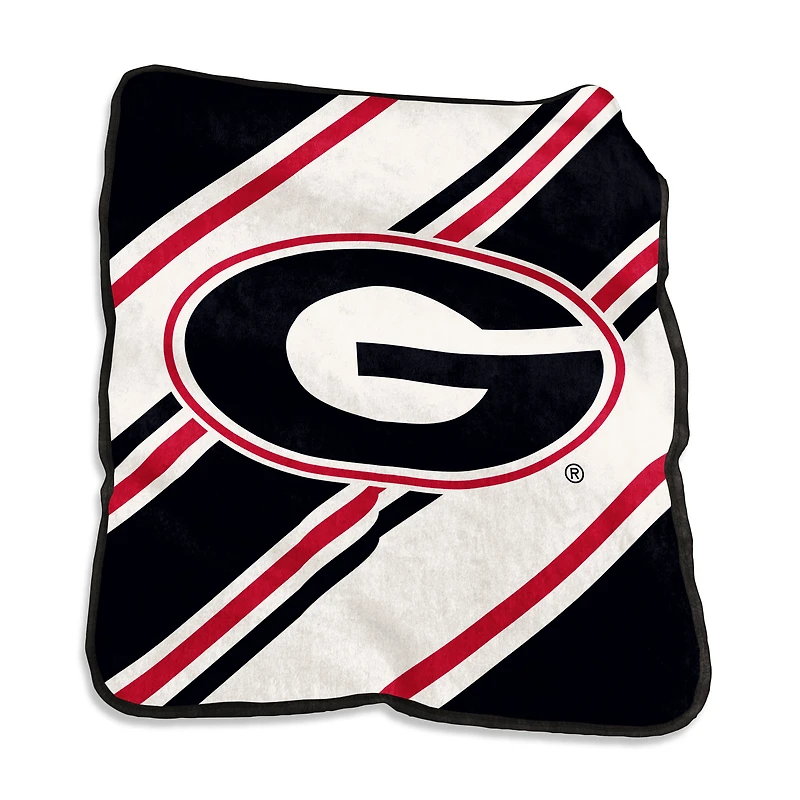 Georgia Bulldogs Raschel Stripe Throw Blanket