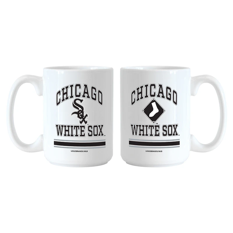 Logo Brands Chicago White Sox 15oz. Current & Throwback Mug Set