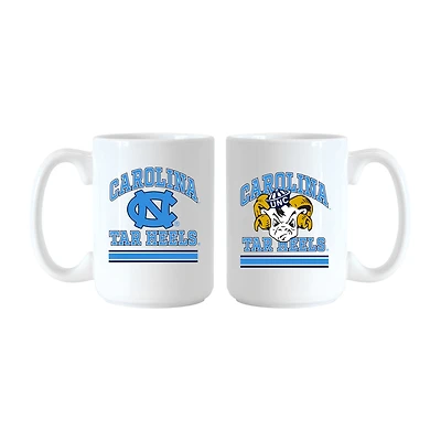 Logo Brands North Carolina Tar Heels 15oz. Current & Throwback Mug Set