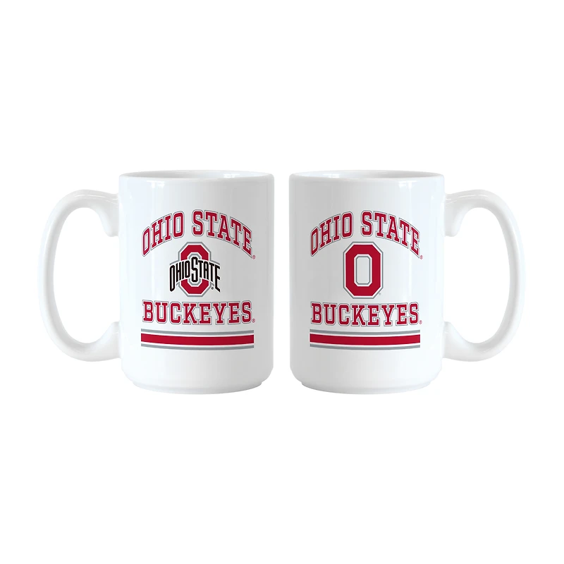 Logo Brands Ohio State Buckeyes 15oz. Current & Throwback Mug Set