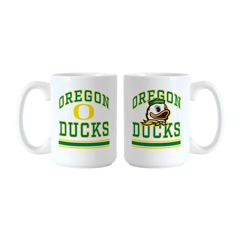 Logo Brands Oregon Ducks 15oz. Current & Throwback Mug Set