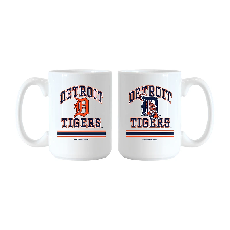 Logo Brands Detroit Tigers 15oz. Current & Throwback Mug Set