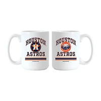 Logo Brands Houston Astros 15oz. Current & Throwback Mug Set