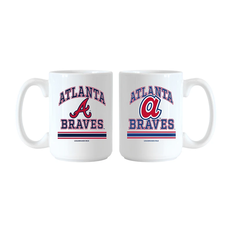 Logo Brands Atlanta Braves 15oz. Current & Throwback Mug Set