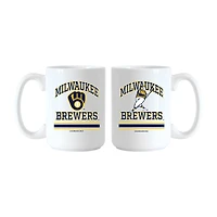 Logo Brands Milwaukee Brewers 15oz. Current & Throwback Mug Set