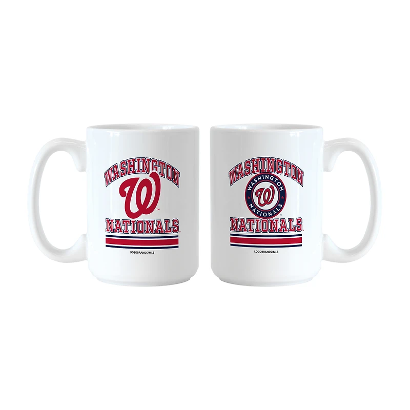 Logo Brands Washington Nationals 15oz. Current & Throwback Mug Set