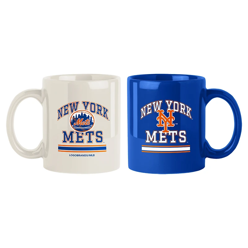New York Mets 15oz. Current & Throwback Mug Set