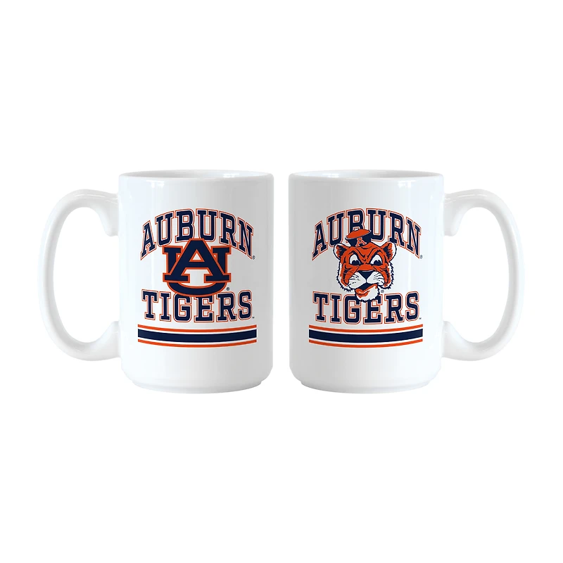 Logo Brands Auburn Tigers 15oz. Current & Throwback Mug Set