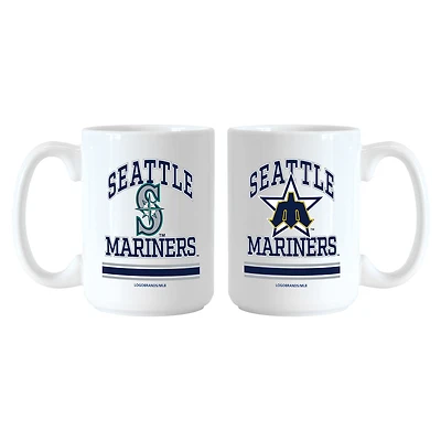 Logo Brands Seattle Mariners 15oz. Current & Throwback Mug Set