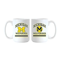 Logo Brands Michigan Wolverines 15oz. Current & Throwback Mug Set