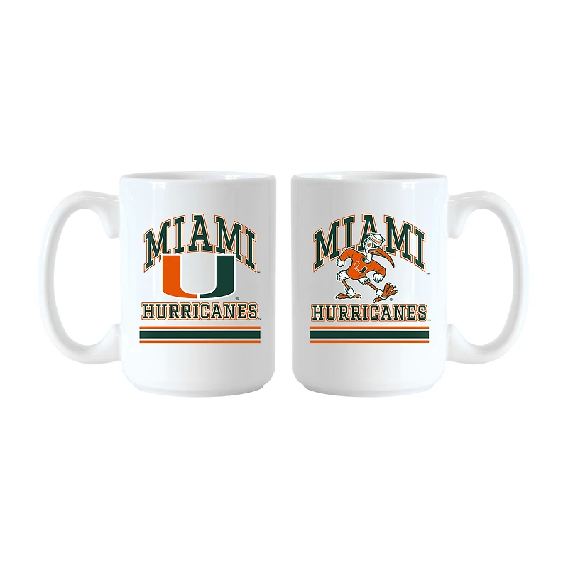 Logo Brands Miami Hurricanes 15oz. Current & Throwback Mug Set