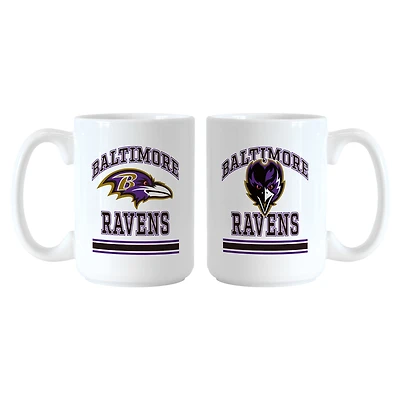 Logo Brands Baltimore Ravens 15oz. Current & Throwback Mug Set