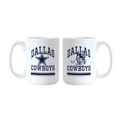 Logo Brands Dallas Cowboys 15oz. Current & Throwback Mug Set