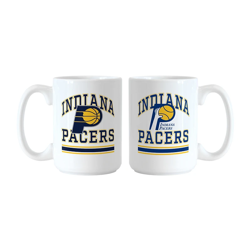 Logo Brands Indiana Pacers 15oz. Current & Throwback Mug Set