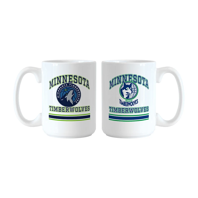 Logo Brands Minnesota Timberwolves 15oz. Current & Throwback Mug Set