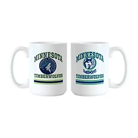 Logo Brands Minnesota Timberwolves 15oz. Current & Throwback Mug Set