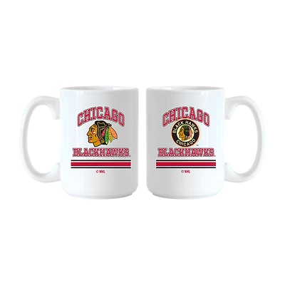 Logo Brands Chicago Blackhawks 15oz. Current & Throwback Mug Set