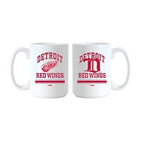 Logo Brands Detroit Red Wings 15oz. Current & Throwback Mug Set