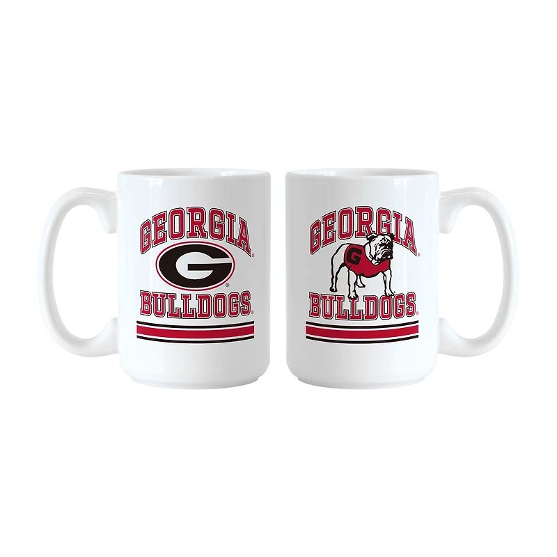 Logo Brands Georgia Bulldogs 15oz. Current & Throwback Mug Set