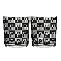 Logo Brands Pittsburgh Pirates Two-Pack 12oz. Gridiron Stained Rocks Glass Set