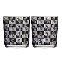 Logo Brands Chicago White Sox Two-Pack 12oz. Gridiron Stained Rocks Glass Set