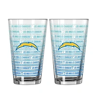 Logo Brands Los Angeles Chargers Two-Pack Chant Fade 16oz. Pint Glass Set