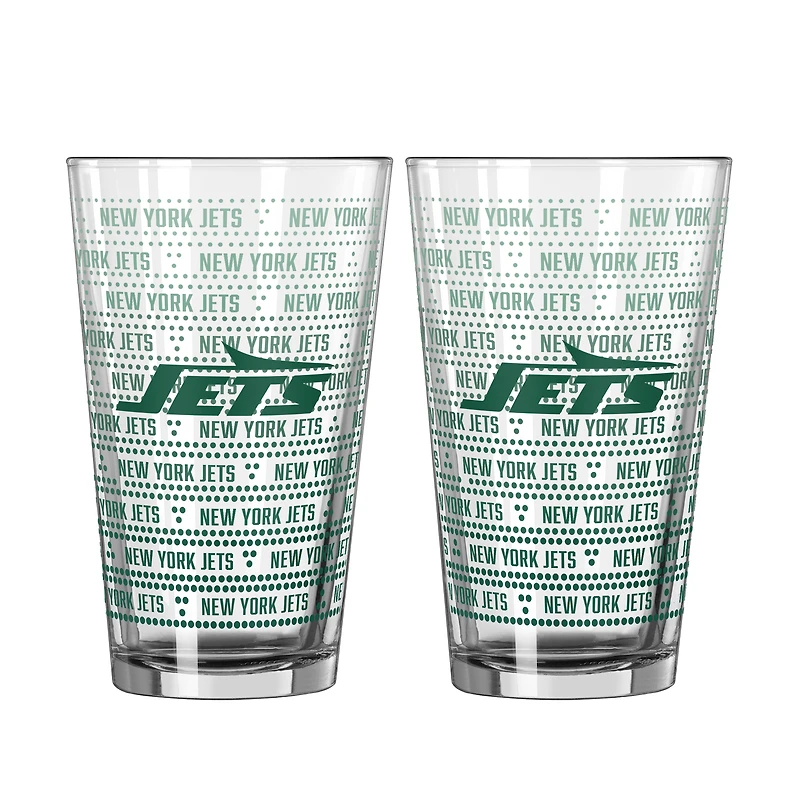 Logo Brands New York Jets Two-Pack Chant Fade 16oz. Pint Glass Set
