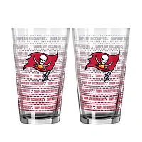 Logo Brands Tampa Bay Buccaneers Two-Pack Chant Fade 16oz. Pint Glass Set