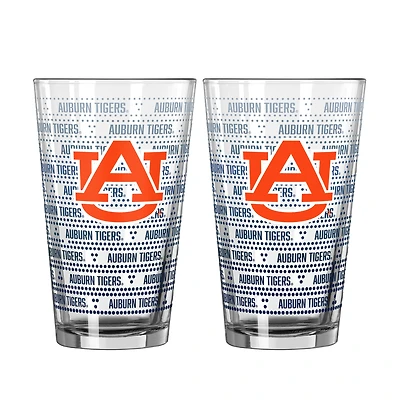 Logo Brands Auburn Tigers Two-Pack Chant Fade 16oz. Pint Glass Set