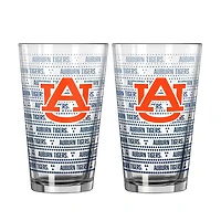 Logo Brands Auburn Tigers Two-Pack Chant Fade 16oz. Pint Glass Set