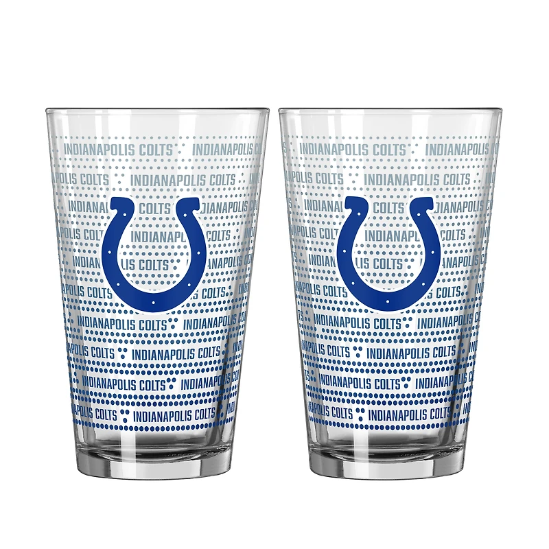 Logo Brands Indianapolis Colts Two-Pack Chant Fade 16oz. Pint Glass Set